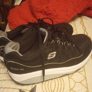 Skechers Black and White Athletic Shoes with Cushioned Midsoles